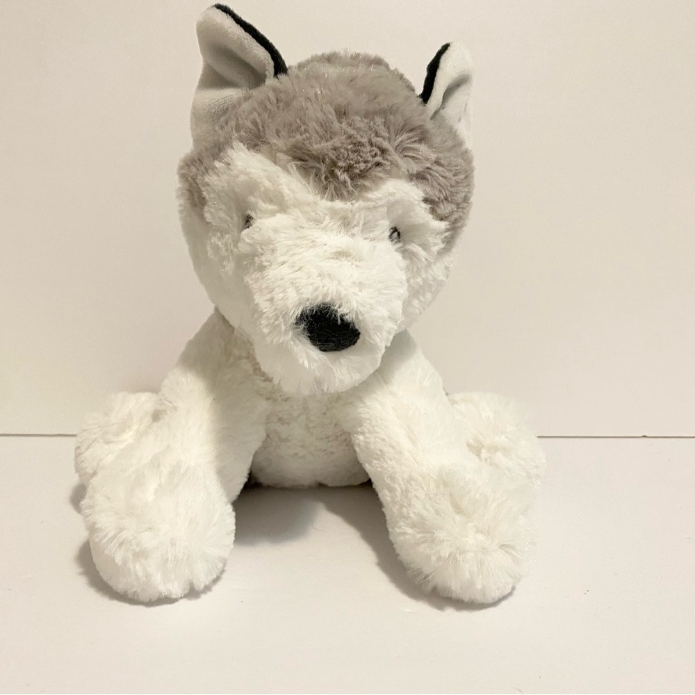 Carter's Plush Wolf Husky Puppy Sitting Stuffed Animal 2021 Baby Soft Puppy Dog